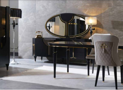 Table Wood Tables Modern Design Dining room Dining luxury table in Italian style