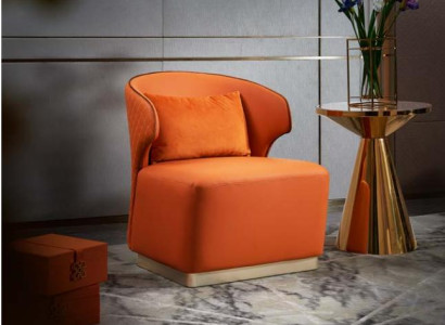 Armchair Orange Luxury Fabric Living room Textile new Creative Modern Design