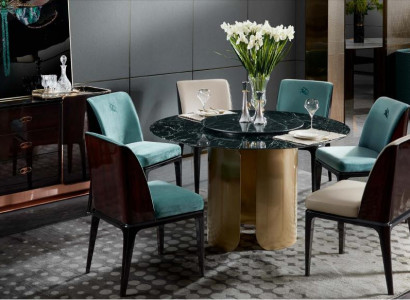 Chair Set 6 Chairs Dining room Wood Lehn Leather Furnishings Design Furniture Luxury new