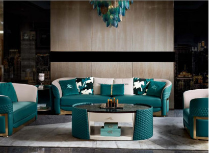 Sofa 3 Seater Turkis Leather Luxury Modern Design Furniture Italian