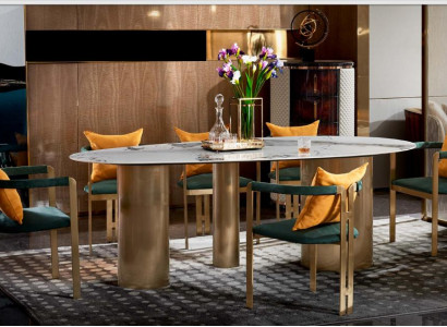 Dining table Group dining set Table 4x Lehn Chairs Furniture Dining room Tables