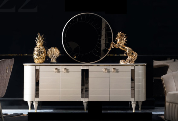 Chest of drawers Mirror Wood Chests of drawers Suite Modern Wardrobe Console Furniture new Set 2pcs