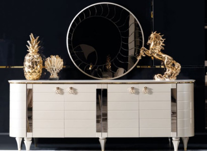 Wood Chests of drawers Sideboard Furniture Wardrobe Suite Set 2pcs Chest of drawers Mirror Group