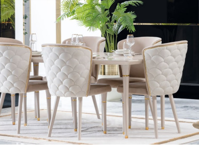 Dining room 6x Chair Suite Set Chairs Dining set Dining set Furniture Group Lehn