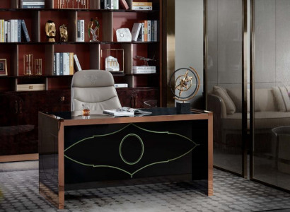 Office desk Wood Brown Table Study room Tables Office Modern Design Furniture Luxury