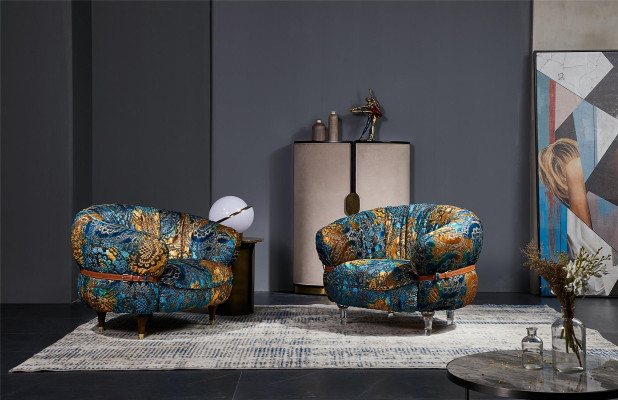 Design Armchair Couch Sofa Relax Fabric Lounge Luxury TV Club Upholstery