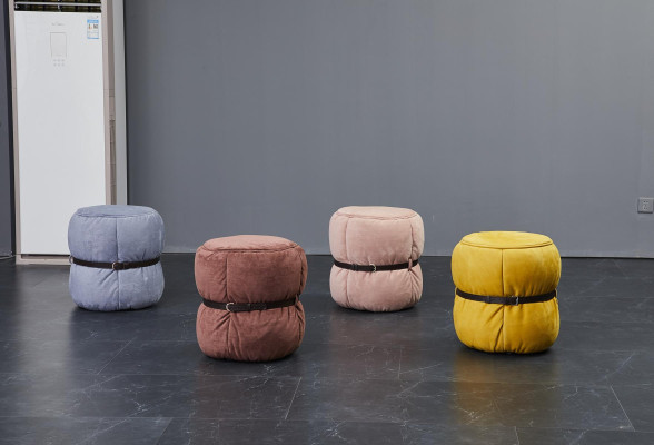 Design Stool Pouf Living room Designer Round Modern Footstool