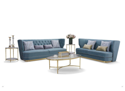 Designer Sofa Sofa set 3+3 Seater Couch Upholstery Suite Group Metal