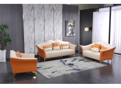 Sofa Upholstery Leather Couch Seat Complete Set Modern Suite 3+2+1 Seater