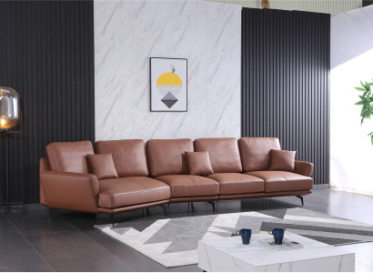 Leather sofa Living landscape Corner sofa L-shape Corner Set Suite Modern Sofa