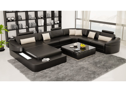 Leather Modern Couch Living landscape Leather sofa Sofa set Furniture Sofa U-shape new