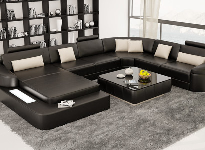 Leather Modern Couch Living landscape Leather sofa Sofa set Furniture Sofa U-shape new