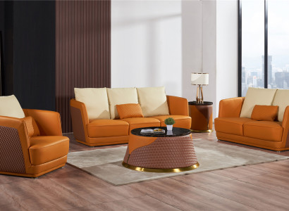 Living landscape sofa set 3+2+1 seater leather sofa couch suite