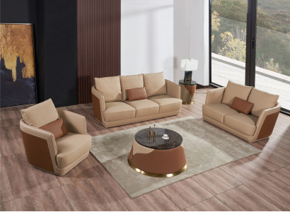 Sofa set 3+2 Seater Leather Sofa Couch Living landscape Suite Design