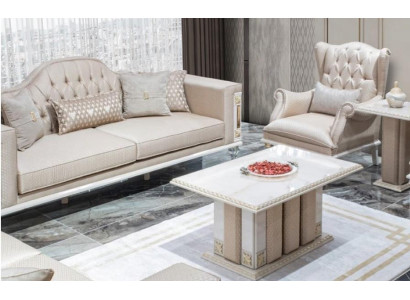 Luxury sofa set set sofa 3+1 seater armchair three-seater fabric 3-piece beige