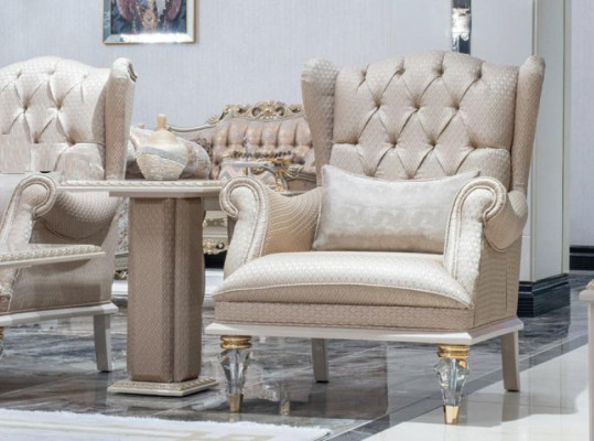 Luxury sofa set set sofa 3+1 seater armchair three-seater fabric 3-piece beige