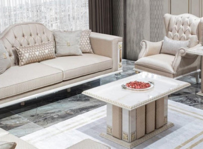 Couch set sofa set sofa 31 seater three-seater fabric 2-piece beige
