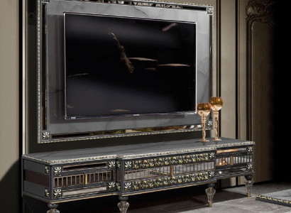 Sidebiard Lowboard TV-cabinet Stand Sideboard Wood Luxury Gray Living room Wardrobe