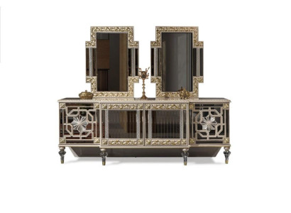 Sideboard Chest of drawers Wardrobe Wood Modern Design Beige Luxury Living room