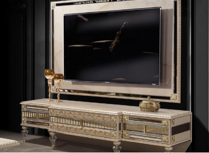 Lowboard tv stand sideboard wood luxury beige living room wardrobe