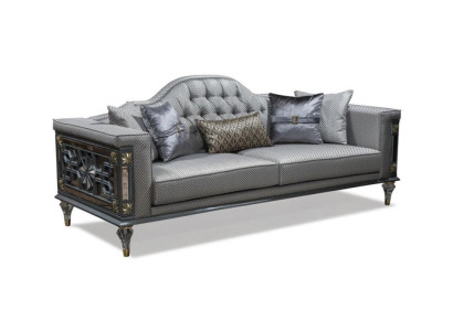 Sofa Classic Couch 3 Seater Three Seater Fabric Gray Sofas Design Living room