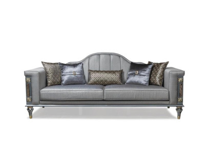 Black Classic s Sofa Three Seater 3 Seat Modern Fabric Gray Sofas Living room