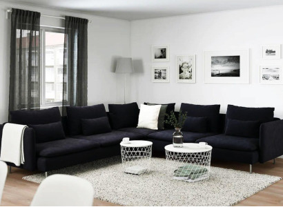 Designer Sofa Corner sofa Black Living room furniture Sofa L-shape Sofa bed Sofas new
