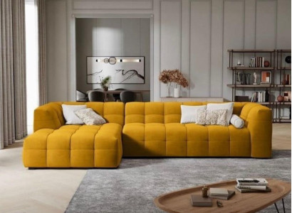 Corner sofa L-shape Sofa Couch Design Upholstery Modern Textile Seat Cushion Group Beige