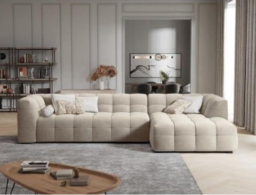 Fabric Corner sofa L-shape Sofa Couch Design Upholstery Modern Textile Seat Cushion Yellow