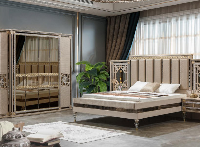 Elite modern style bedroom furniture with bedside tables and wardrobe