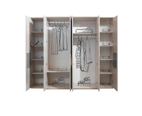 Elite modern style bedroom furniture with bedside tables and wardrobe