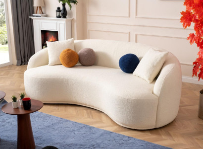 Sofas Textile Upholstery Sofas Wood Fabric Sofas 3 Seater Living room Modern Beige