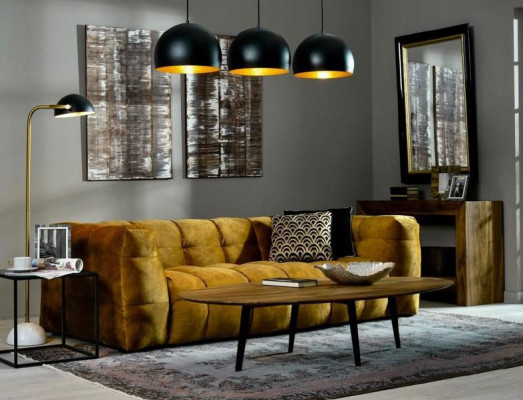 Sofa Chesterfield 3 Seater Upholstery Couch Antique Style Couches Textile Fabric Sofa