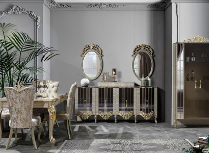 Luxury dining room 7 pieces. Dining set Dining table Chairs Furniture Dining set Wood
