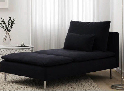 Luxury furniture chaise longue living room modern design sofa textile black