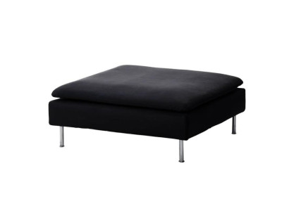 Large Footstool 93x93cm Soft Design Stool Luxury Stool Fabric Black