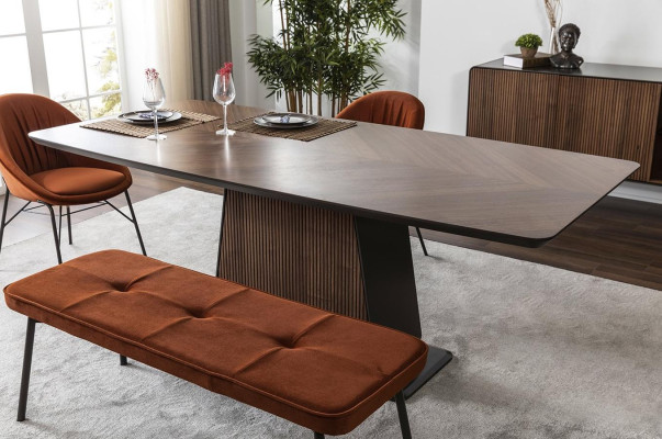 Dining set Dining room Dining table Chairs Sideboard Set 10pcs Wood Brown new