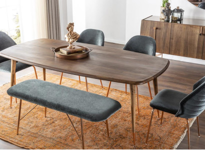 Dining corner Dining set Dining room Dining table Chairs Table Set 8pcs Wood Brown