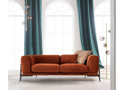Three Seater Sofa 3 Seater Fabric Sofa Sofas Modern Red Fabric Couch Orange