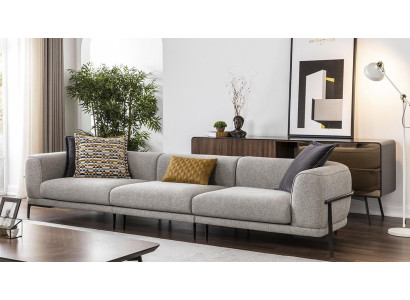Three Seater Sofa 3 Seater Fabric Sofa Sofas Modern Gray Fabric Couch new