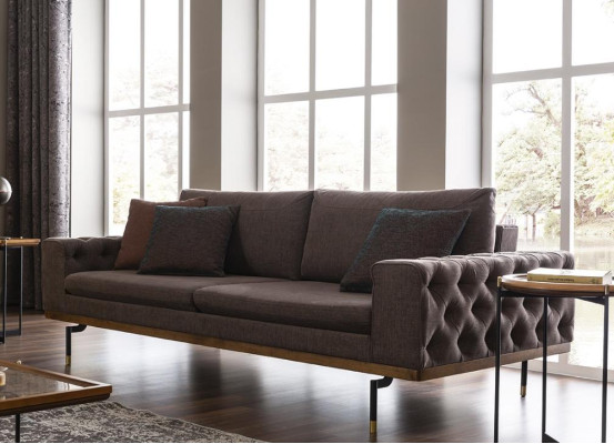 Three Seater Sofa 3 Seater Fabric Sofa Sofas Modern Gray Fabric Couch new