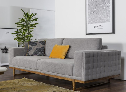Three Seater Sofa 3 Seater Fabric Sofa Sofas Modern Gray Fabric Couch new