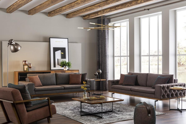 Group Sofa set 331 Seater Fabric Sofa Sofa Sofas Fabric Armchair Gray