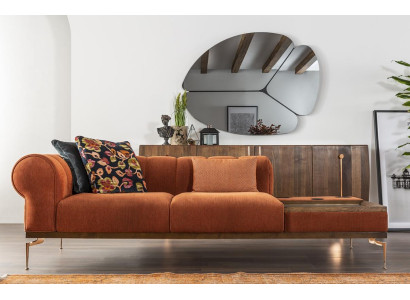 Two-seater Sofa 2 Seater Fabric Sofa Sofas Modern Fabric Orange 234cm