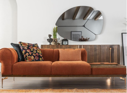 Two-seater Sofa 2 Seater Fabric Sofa Sofas Modern Fabric Orange 234cm