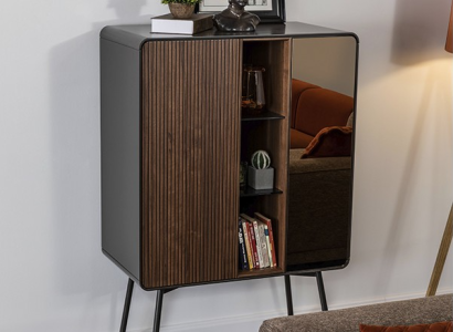 Retro Sideboard Bar Wardrobe Living room Cabinets Wood Wine Cabinet Brown