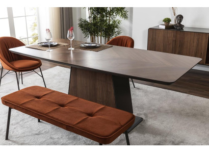 Dining table Dining room table Table Dining room Dining area Wood Modern Brown Tables