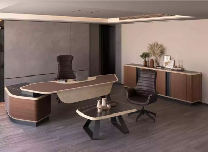 Modern Study room Set Luxury Furniture Corner desk Sideboard Solid wood