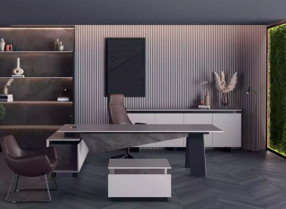 Gray Study room furniture Desk Sideboard Office furniture Modern Wood