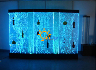 LED Shelf Bar Water Wall Decorative Column Illuminated Water Walls Bar Counter